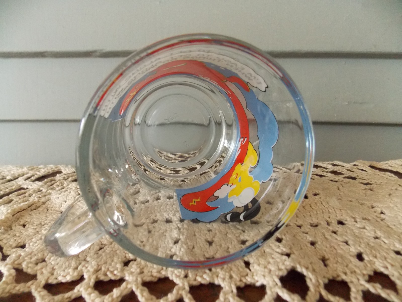 Vintage McDonald's Garfield & Odie Clear Glass Coffee Cup Mug Jim Davis Canoe