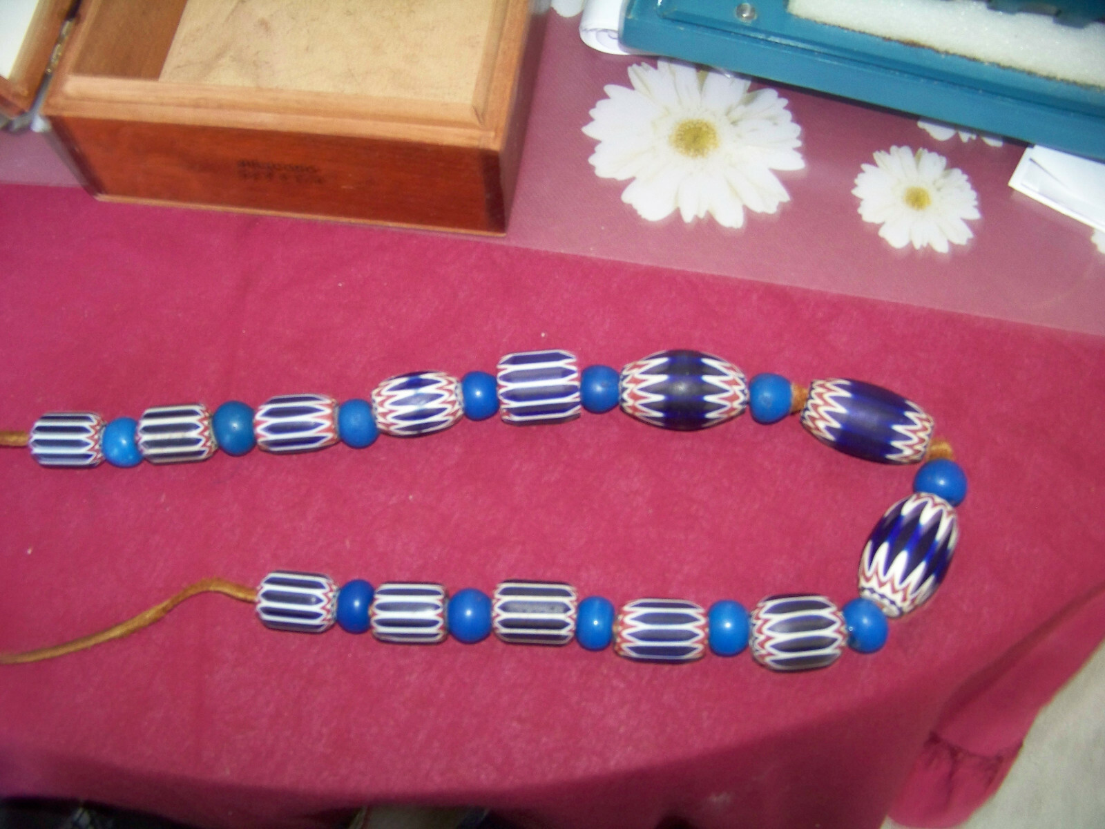 chevron beads six layer guarentyed old necklace