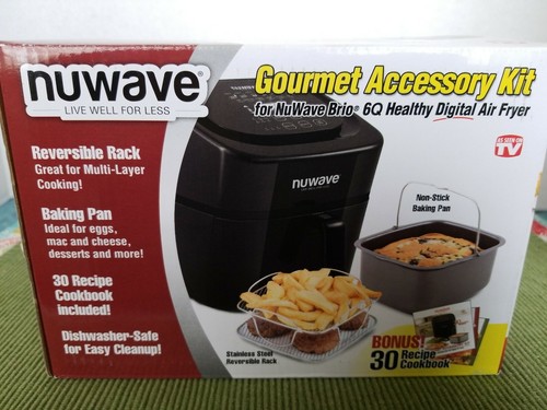 NuWave Brio Air Fryer Accessory Kit 6 Qt. 37233 - Cookbook included! -NEW!!!