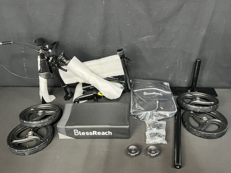 BlessReach WB-2208 Steerable & Foldable Knee Walker Black New Open Box