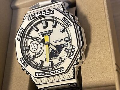Pre-owned Casio G-shock Ga-2100mng-7ajr White Watch Box Manga Theme Rare Jpn