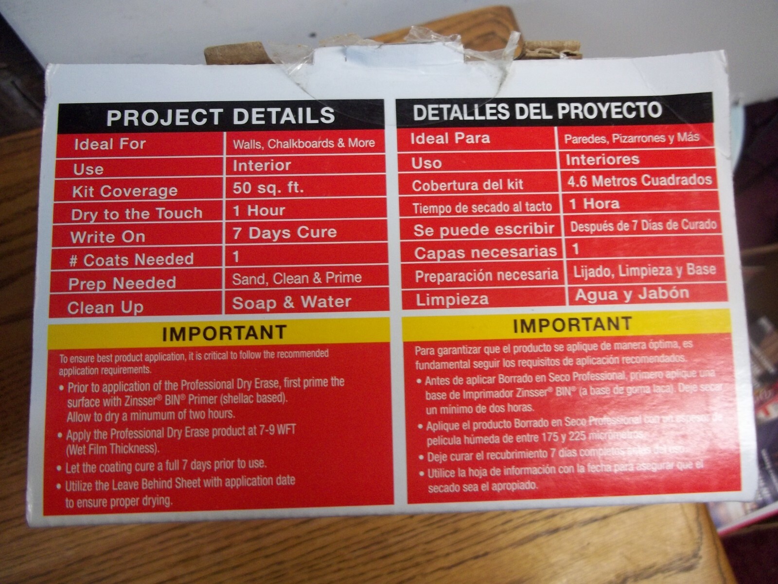 RUST-OLEUM Bright White Dry Erase Kit, 270196