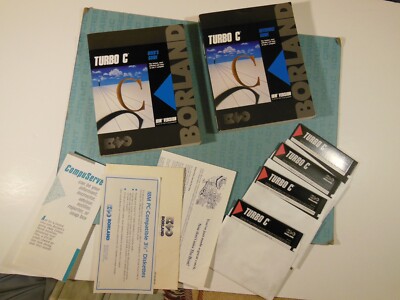 Borland Turbo C, 1987 1st ed. 1st pr., IBM User's & Reference Guides, disks