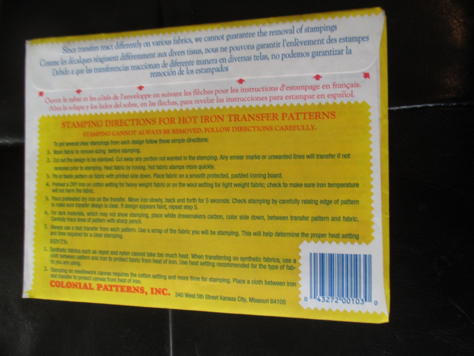 VINTAGE Aunt Martha's IRON-ON Embroidery TRANSFERS - #3972 ERNIE THE ELEPHANT