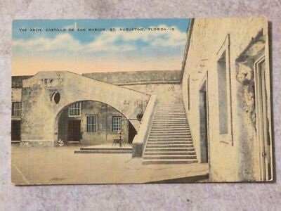 Vintage c. 1943 Postcard: The Arch Castillo de San Marcos St. Augustine Florida
