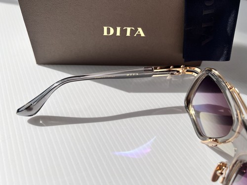 Pre-owned Dita Lxn-evo Dts403-a-02 Crystal Grey White Gold Blue Flash Mirror Sunglasses In Grey Blue Flash Mirror