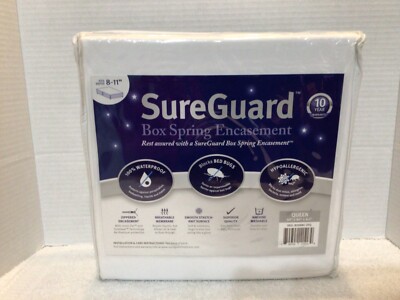 SureGuard Box Spring Encasement Queen 8-11'' Waterproof Hypoallergenic