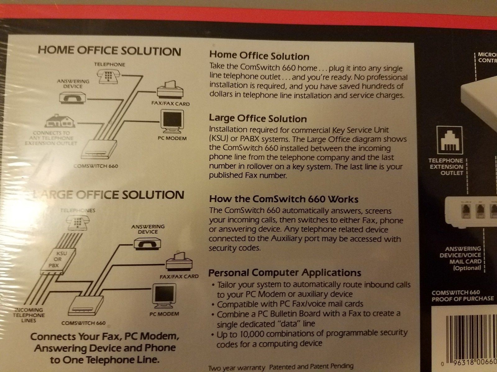 ComSwitch 660 Command Communications, 4 Port Sharing From 1 Single Phone Line!