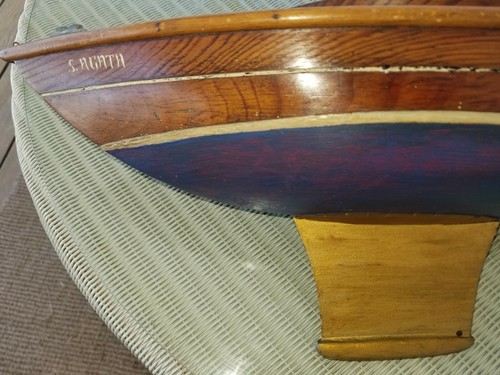 Antique Vintage Wooden Pond Boat Pond Yacht Sailboat