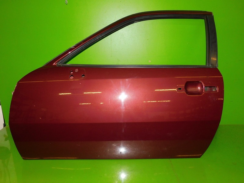 Porsche 944 OEM driver left door shell assembly Ruby Red Metallic LM3V NO RUST