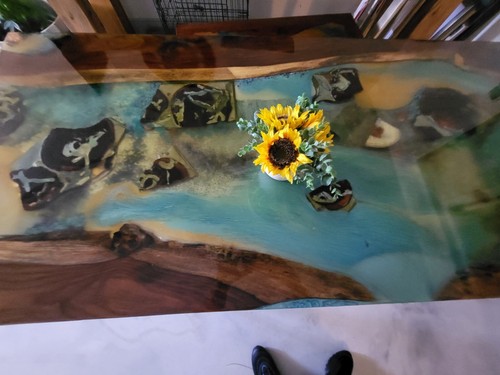 Rosewood river table epoxy resin