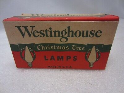 Vintage box of 10 WESTINGHOUSE CHRISTMAS TREE Lamps Light Bulbs C-6 as pictured.