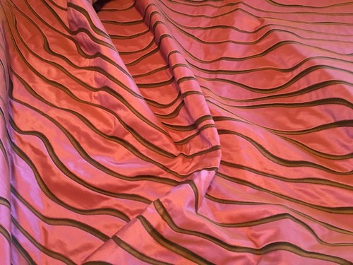 2 + YARDS OF JIM THOMPSON MODERN UPHOLSTERY FABRIC RASPBERRY & BROWN