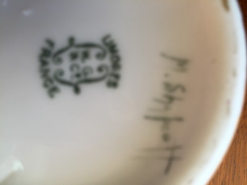 limoge France Hand Painted Floral Base Gold Trim Early 1900's