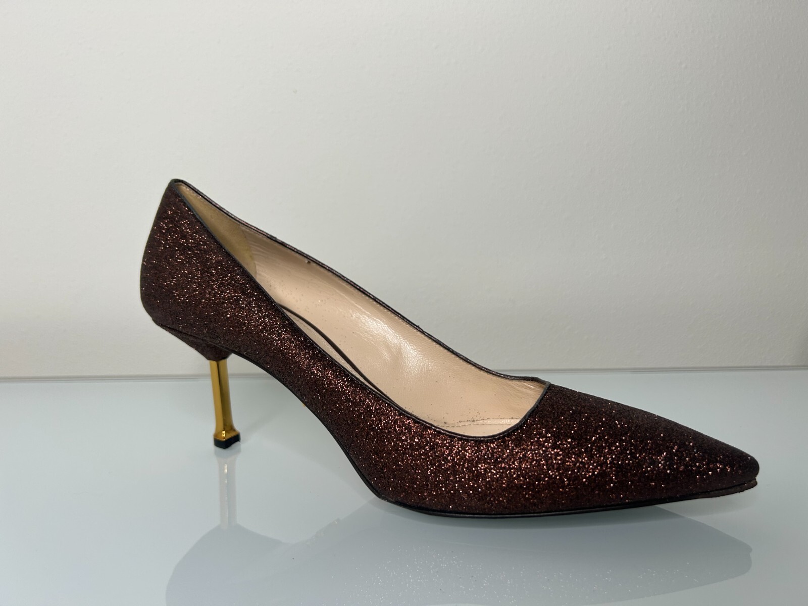 PRADA ブラウン グリッター ハイヒール Prada Metallic Brown Glitter Pumps 39 | eBay