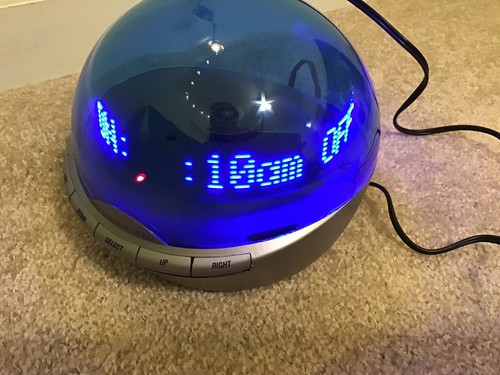 Sharper Image Info Globe Scrolling Caller ID Blue Used WI1701