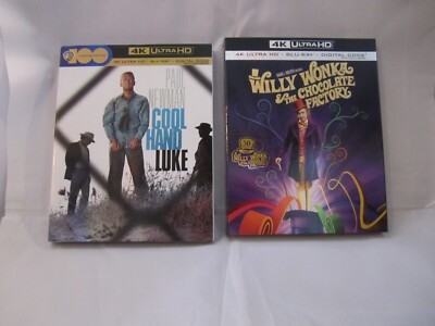 Willy Wonka & the Chocolate Factory, Cool Hand Luke 4K UHD Blu-ray slipcover NEW