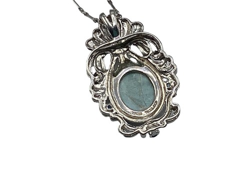 NF925 Larimar Sterling Pendant Blue Topaz Sterling Silver