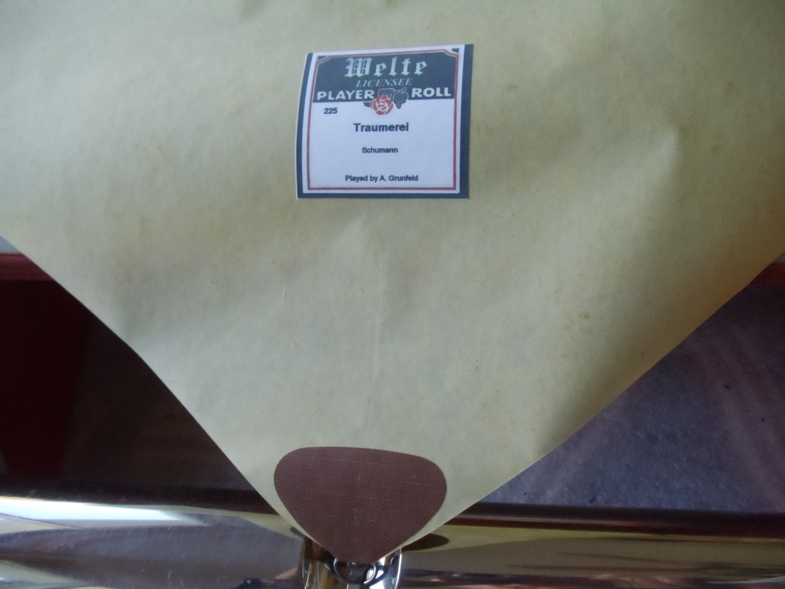 Welte Reproducing player piano roll C-225 Traumerei (Schumann) pb Grunfeld