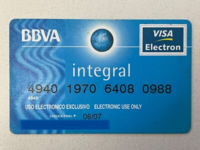Spain Visa Credit Card BBVA ServiRed Integral Expired in 2007