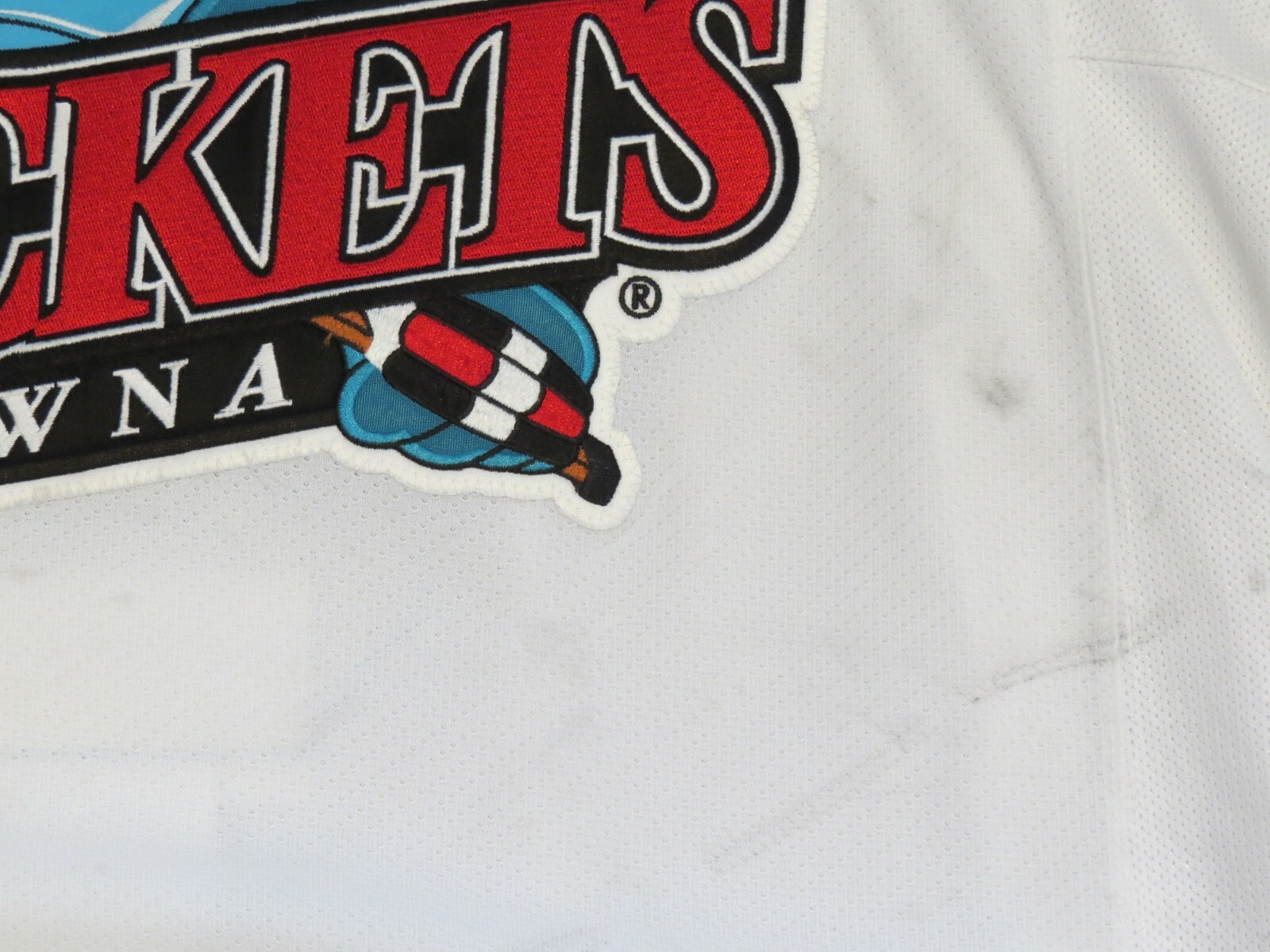 Kelowna Rockets Game Worn Used Jersey White # 9 Marek Skvrne Brno Kometa