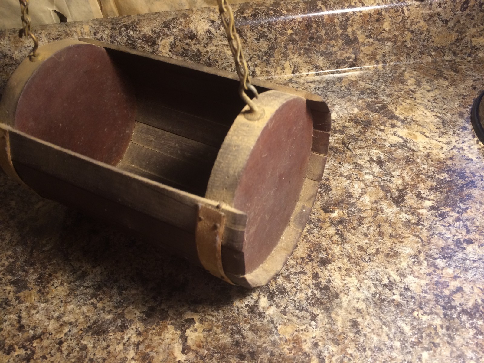 Vintage Rustic Wooden Hanging Artificial Foliage Flower Holder