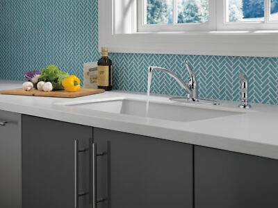 Delta Foundations Kitchen Faucet w/ Spray Chrome-Certified Refurbished