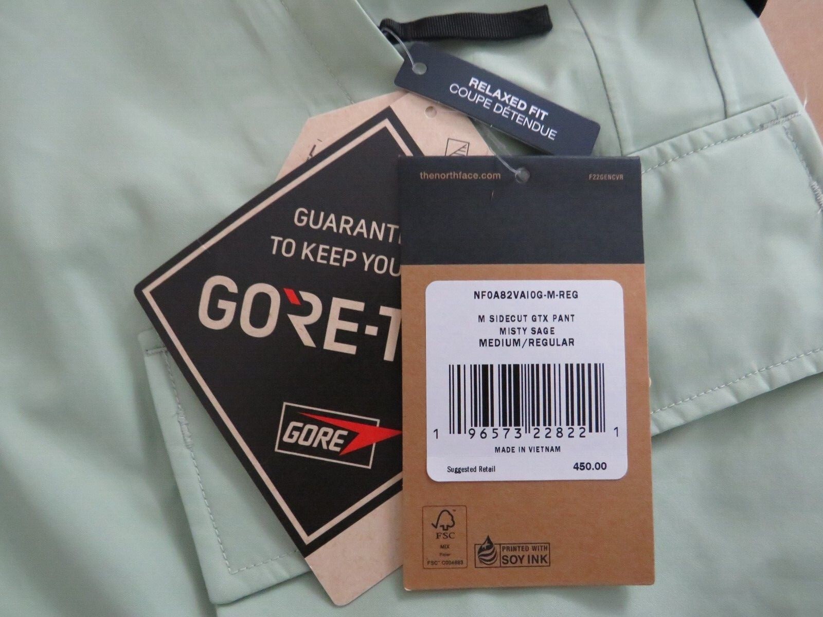 Pre-owned The North Face Mens  Sidecut Gtx Gore Tex Waterproof Ski Bibs Shell Pants - Sage
