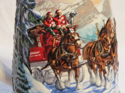 Special Delivery Coach 1993 Budweiser Holiday Stein Mug Anheuser Busch