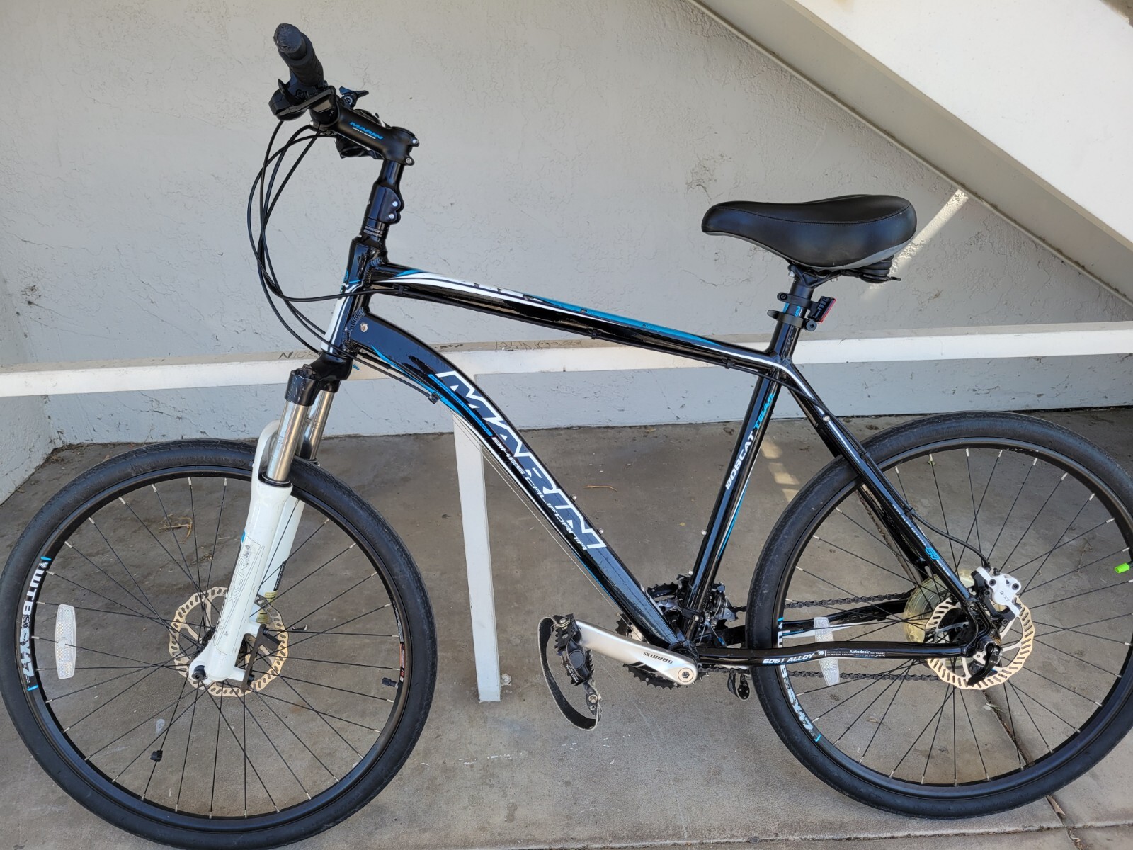 Marin Bobcat Trail bike black, blue, and white 20.5 frame Marin Bobcat Trail bike black, blue, and white 20.5 frame