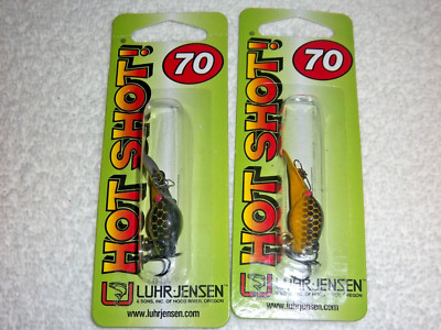 (LOT OF 2) -LUHR JENSEN HOT SHOT 70 LURES 5433-070-0912 IN THE COLOR BLACK SCALE