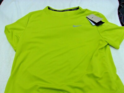 NWT Nike dri fit running T, men's S, M, L, XL, green, $35, UV, 100% polyester