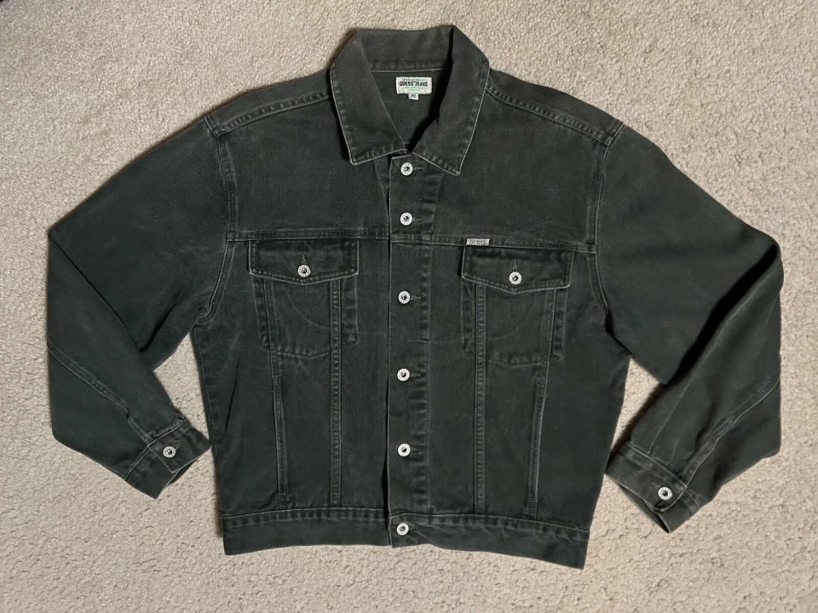 Vintage GUESS Denim jacket MEDIUM Men's MADE-IN-USA button-up