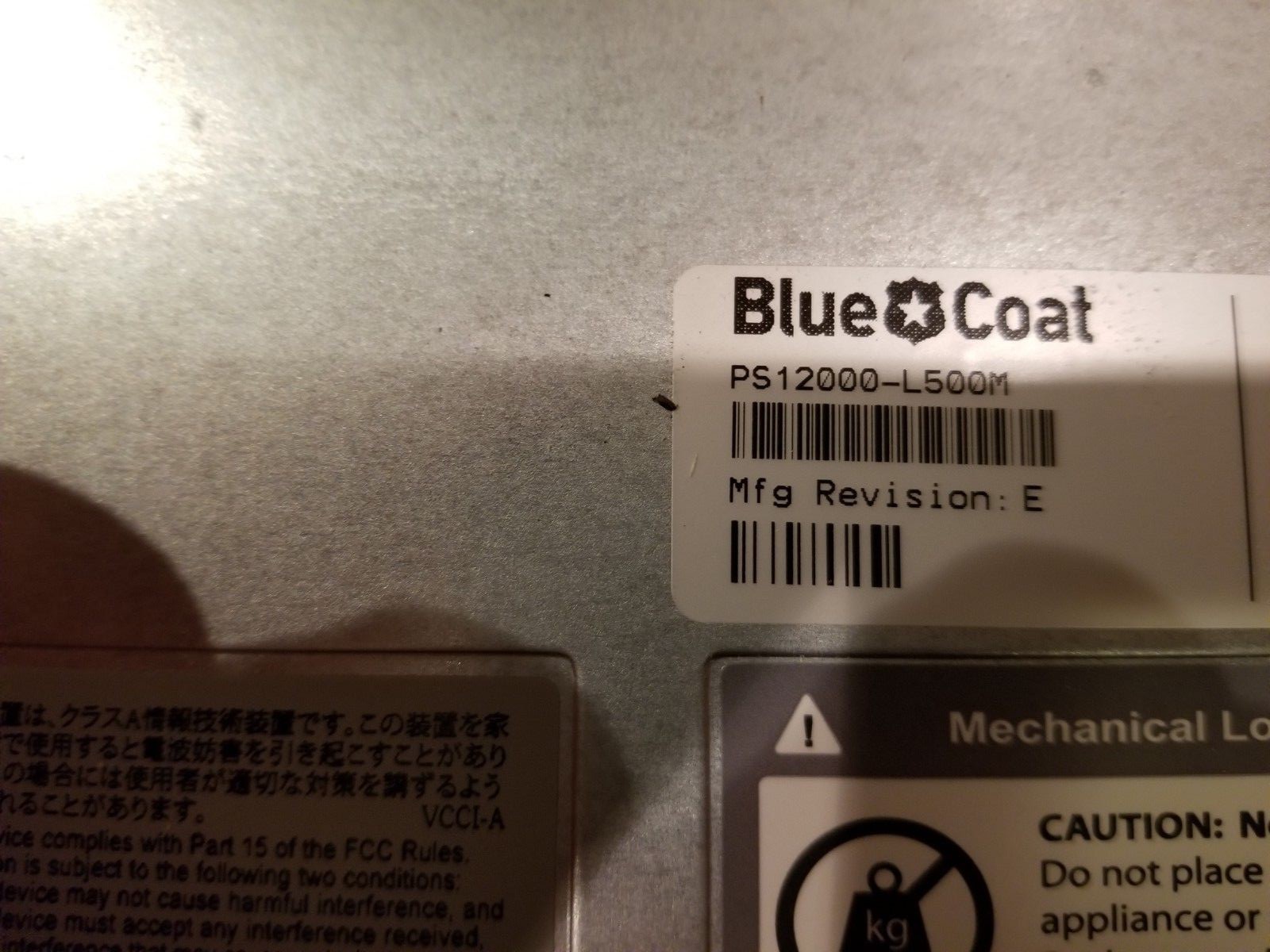 Bluecoat P PS12000-500M and SG9000-30-M5 Proxy Appliance - OPEN TO OFFERS!