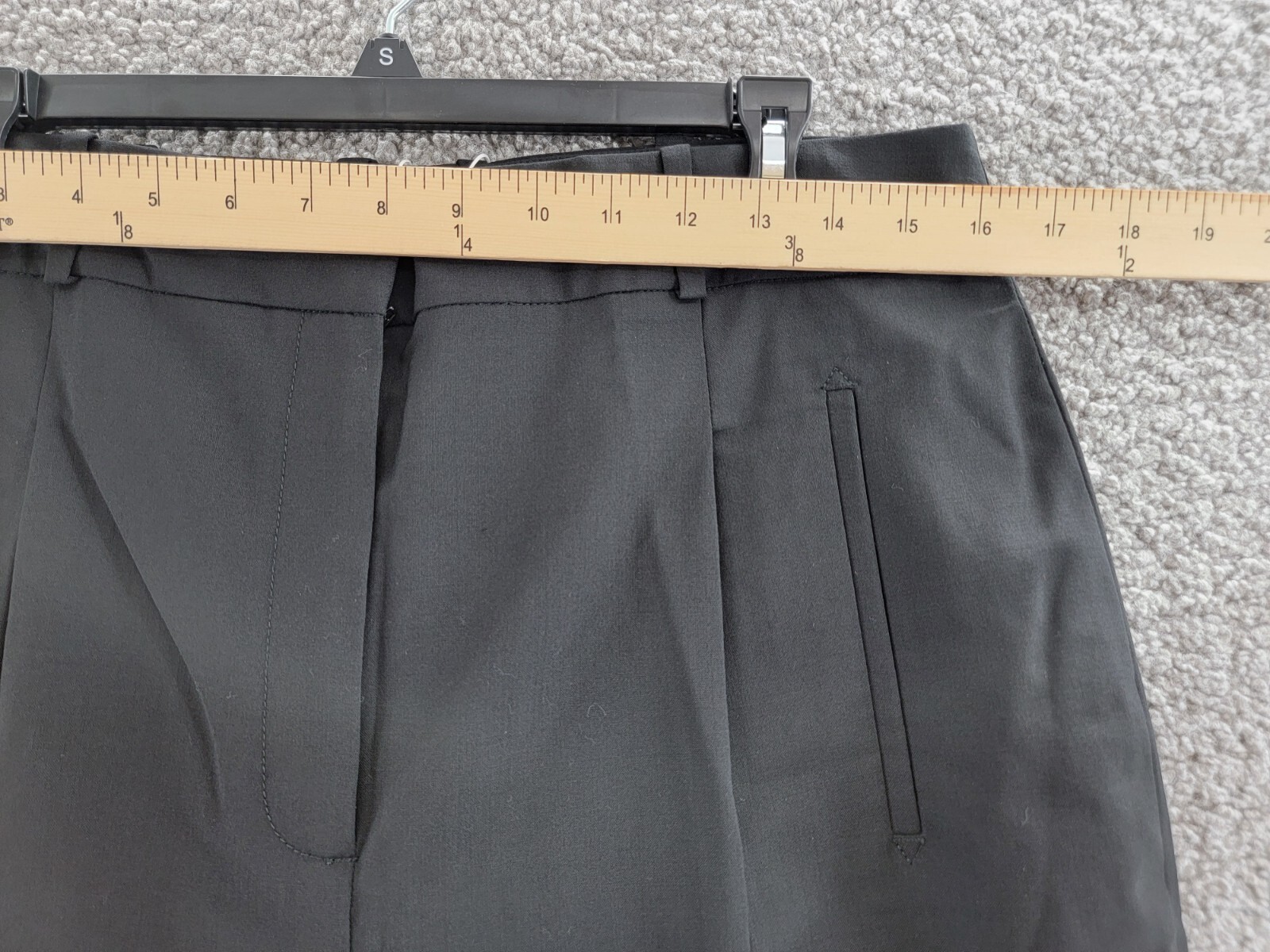 Veronica Beard Ollie Wool Blend Wide Leg Pants Women's 12 Black Solid High Rise - Picture 5 of 18