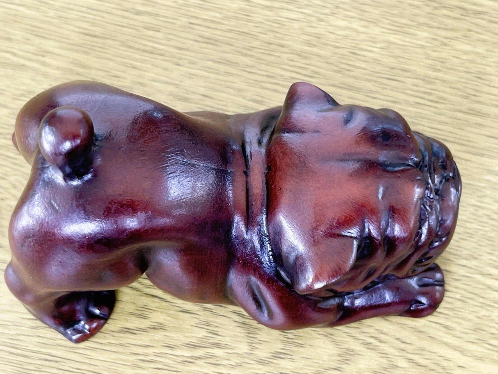 English Bulldog Figurine Handmade Sculpture Hound Statue Paperweight Resin 4"