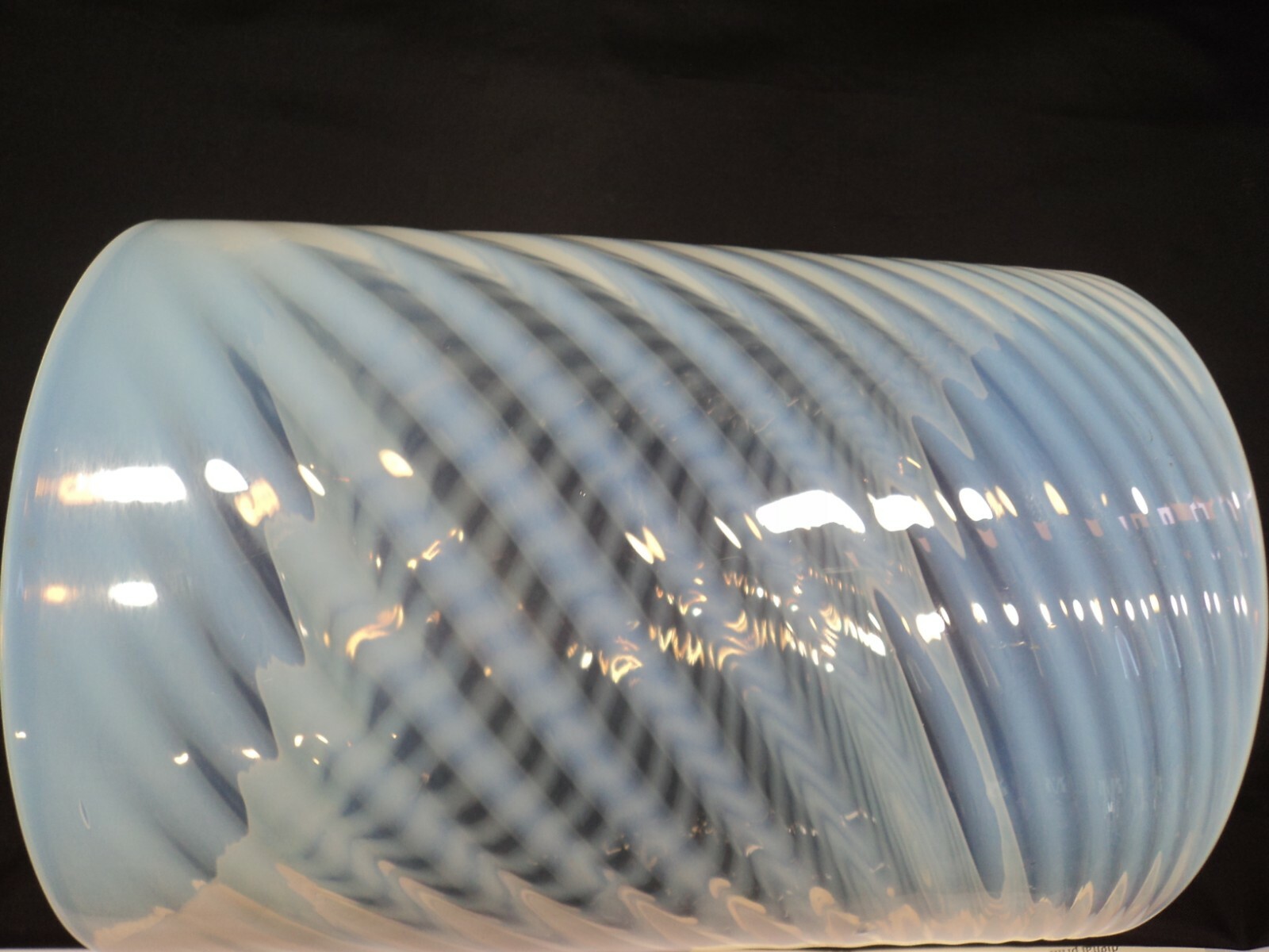 Vintage Opalescent Spiral Swirl Cylinder Glass Light Shade 9