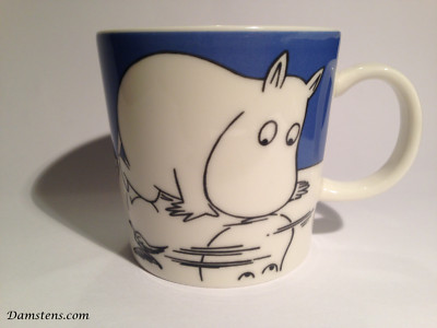 Moomin mug Moomintroll on ice, Arabia Finland, Unused with sticker!