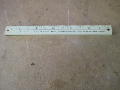 Vintage Woolworth Woolco Folding Yardstick Ruler Sewing Seamstress Tri-Fold