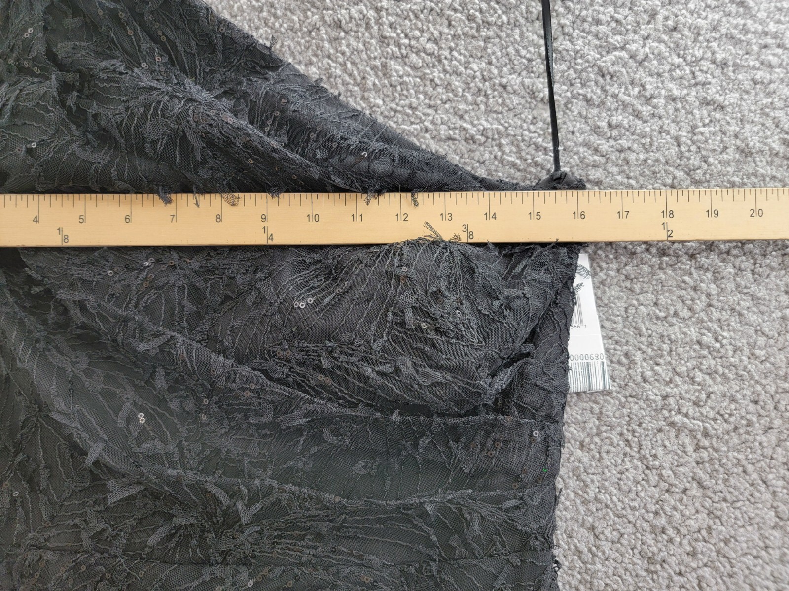 Teri Jon by Rickie Freeman Sequin Embroidered One Shoulder Gown Women's 8 Black - Picture 5 of 15