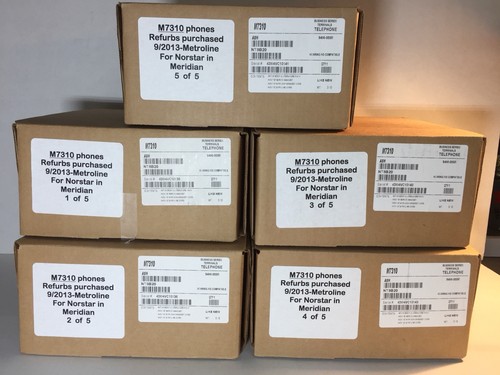 Lot of (5) Refurb Nortel Norstar M7310 Gray Meridian Telephone Sets- Top Quality