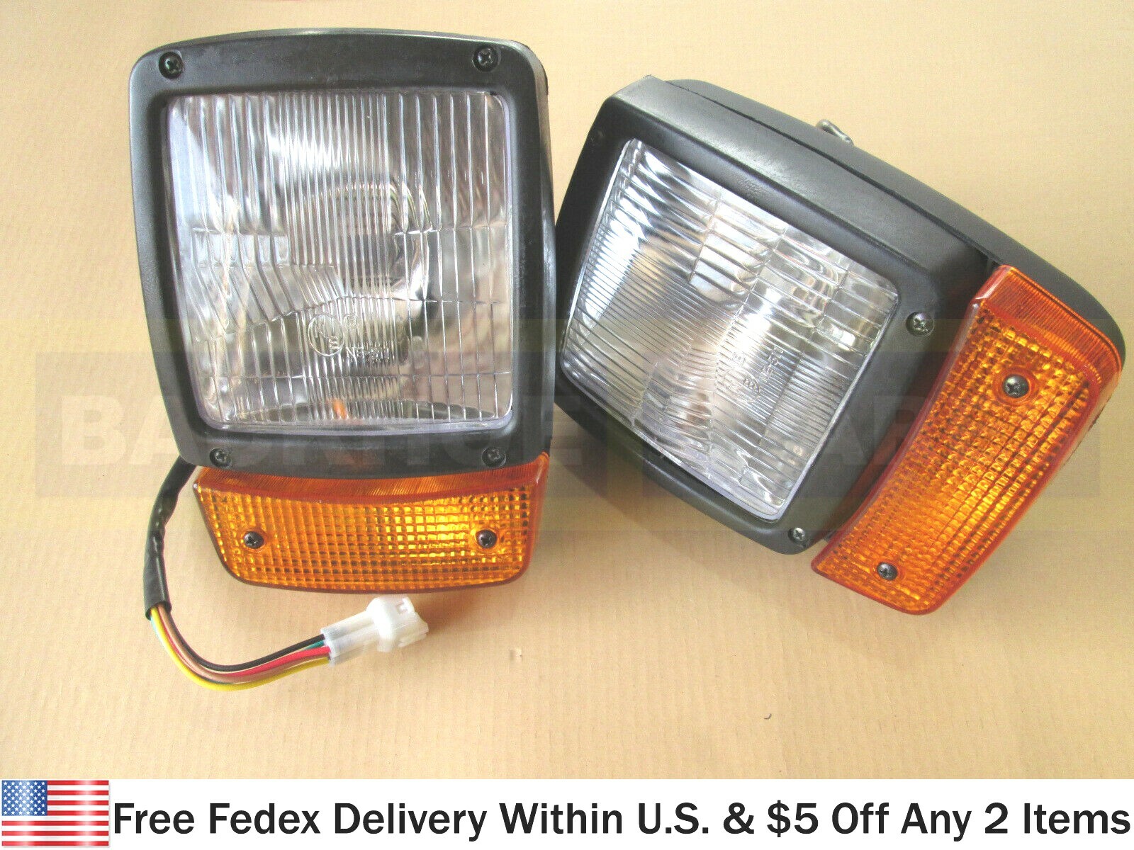 JCB PARTS - HEADLIGHT ASSEMBLY WITH BULB, SET OF 2 PCS