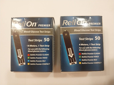 Relion premier test strips 100 ( 2 boxes @ 50 count ) Exp 11/25 Plus ! Free Ship