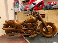 HARLEY DAVIDSON SOFTAIL 1340 EVO' HAND CRAFTED WOODEN BIKE' ULTIMATE XMAS GIFT