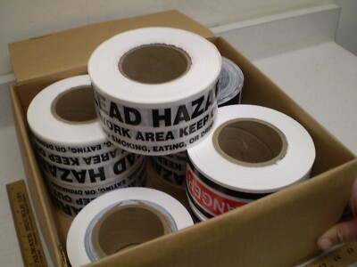 CASE OF 8 PRESCO LEAD HAZARD WORK AREA TAPE 2 COLOR 3''X1000' B3102W2879 (HWP2)