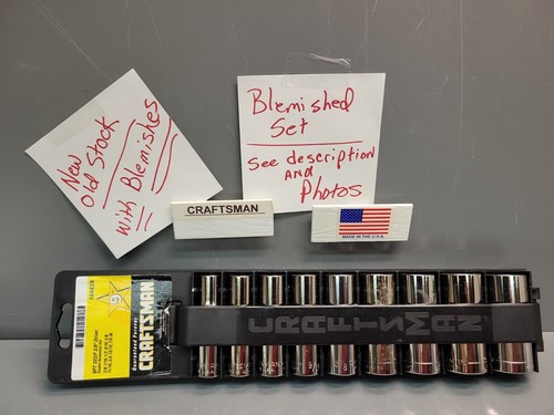 Craftsman Deep Socket Set 34439 3/8 Drive 6 Point NOS