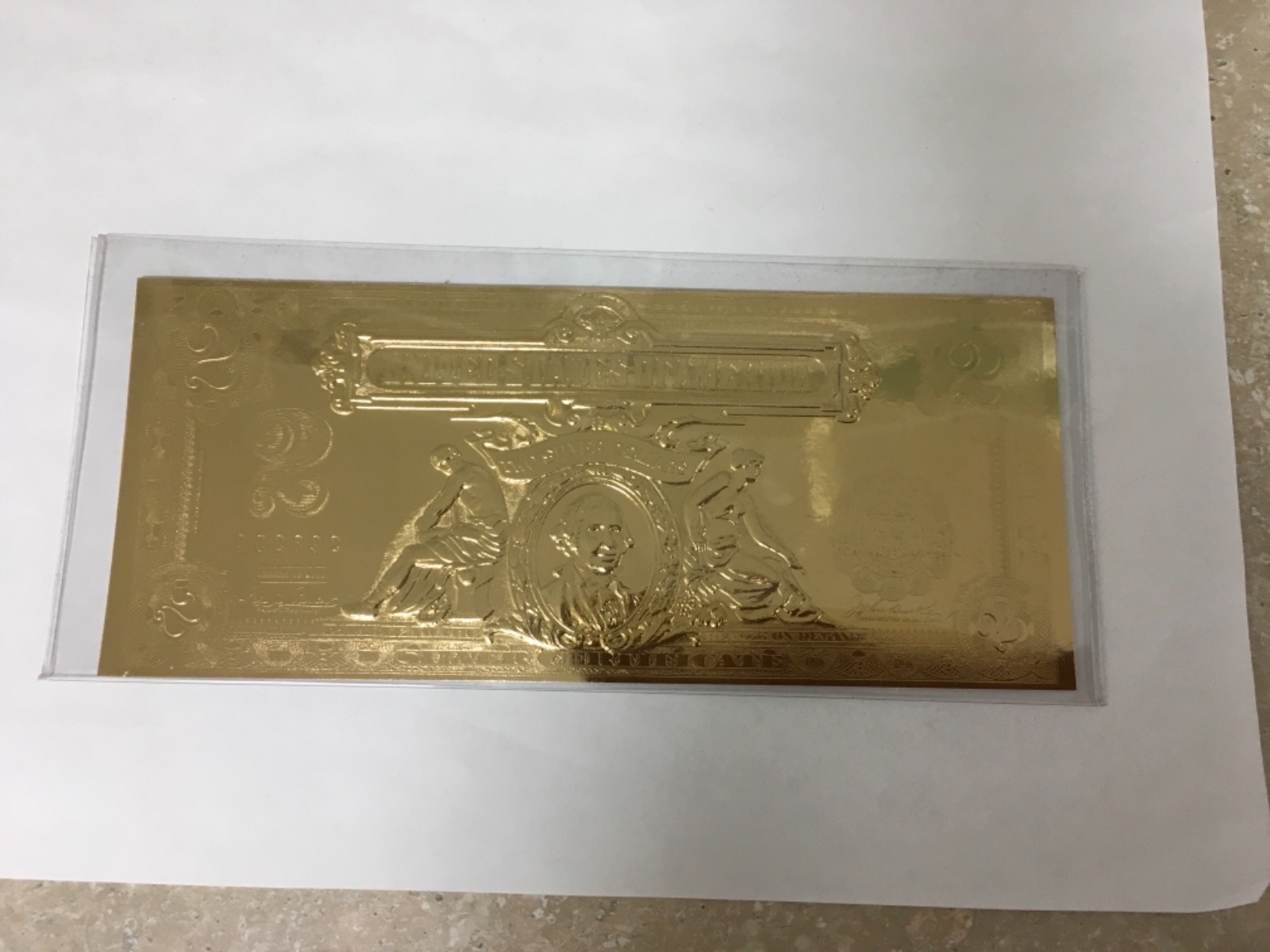 National Collector's Mint Year 2000 $2 GOLD CERTIFICATE w/ presentation box