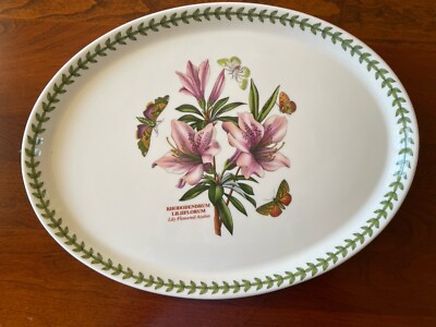 Portmeirion Botanic Garden 14 1/2  Oval Platter w/ Lily Flowered Azalea
