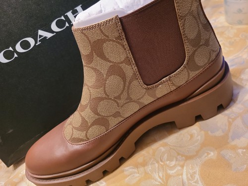 Pre-owned Coach Men Limited Edition Shoes Boots 11 D Brown Logo