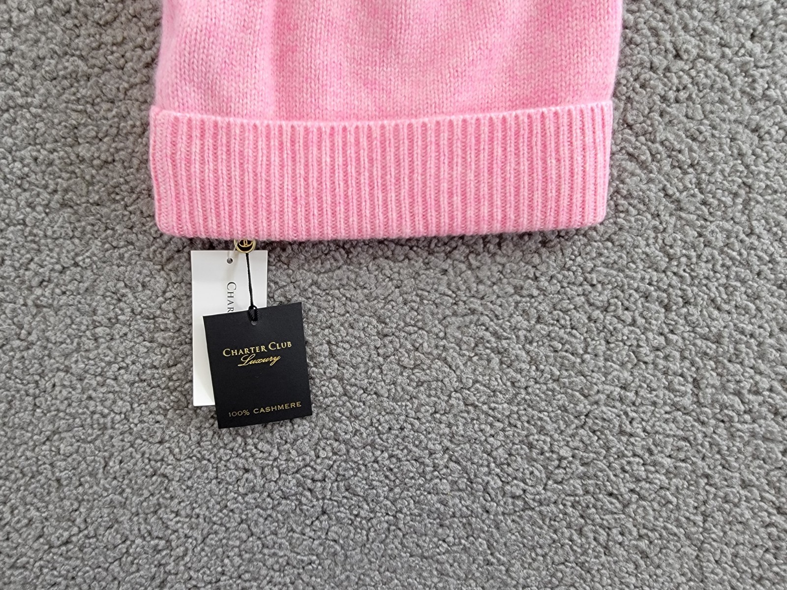 Charter Club 100% Cashmere Cuffed Beanie Women's One Size Bubblegum Heather - Picture 12 of 14
